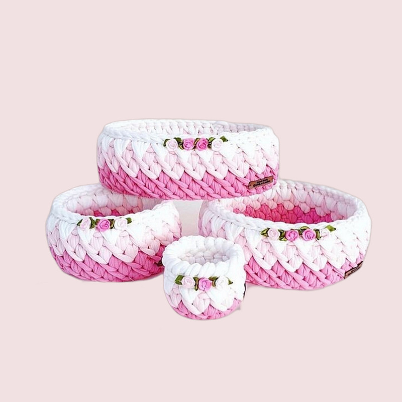 سبد قلاب بافی تریکو کد 0101 مجموعه 4 عددی