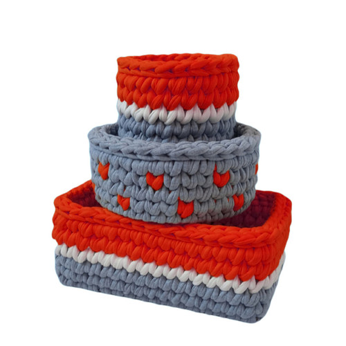 سبد قلاب بافی تریکو مدل سیسمونی کودک کد 06 مجموعه 3 عددی