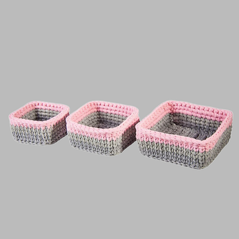 سبد قلاب بافی تریکو طرح سارا کد 7 مجموعه 3 عددی
