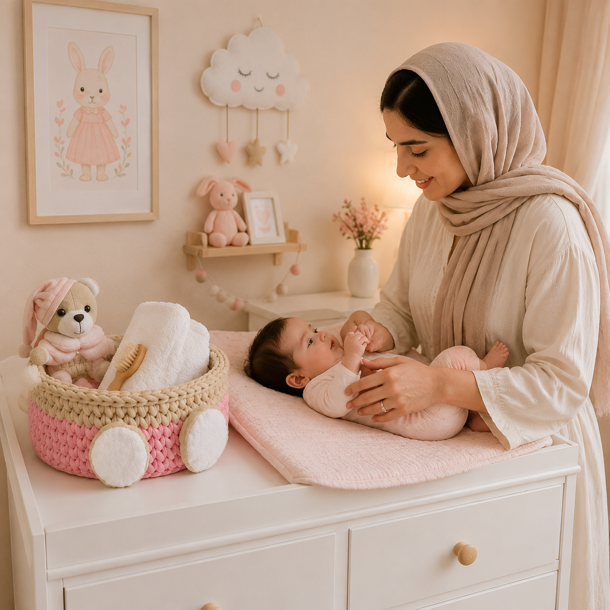 سبد قلاب بافی عروسکی خرسی کد ۹
